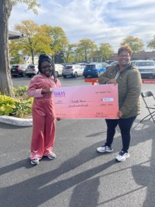 donation check given to non-profit group