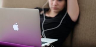 A person working on a computer.