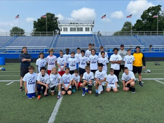 A group of kids on a sports field.