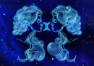 A graphic of Gemini twins.