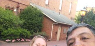 A family taking a picture.