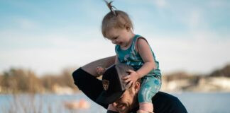 Photo of child on a father's shoulders