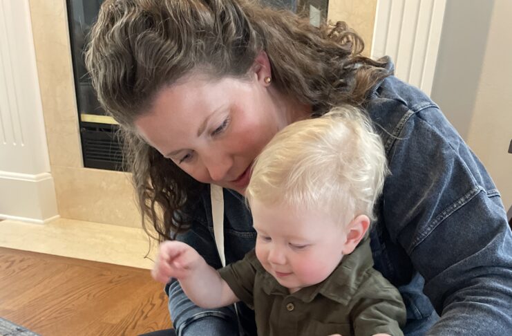 Mom and baby signing