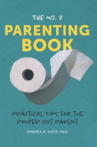 Teal book cover with toilet paper and yellow words