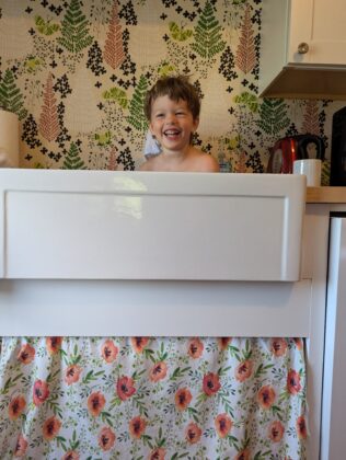 Boy in sink
