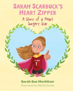 Animated girl on book cover inside heart shaped cut-out