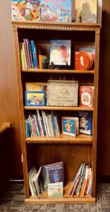 Bookshelf with books