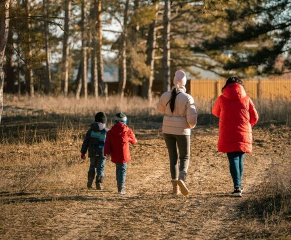 Family on hike