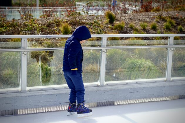 Kid ice skating