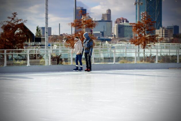 two people ice skating