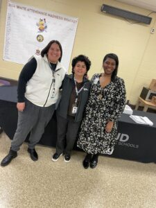 Three women standing