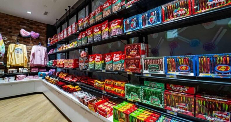 Shelves at candy store