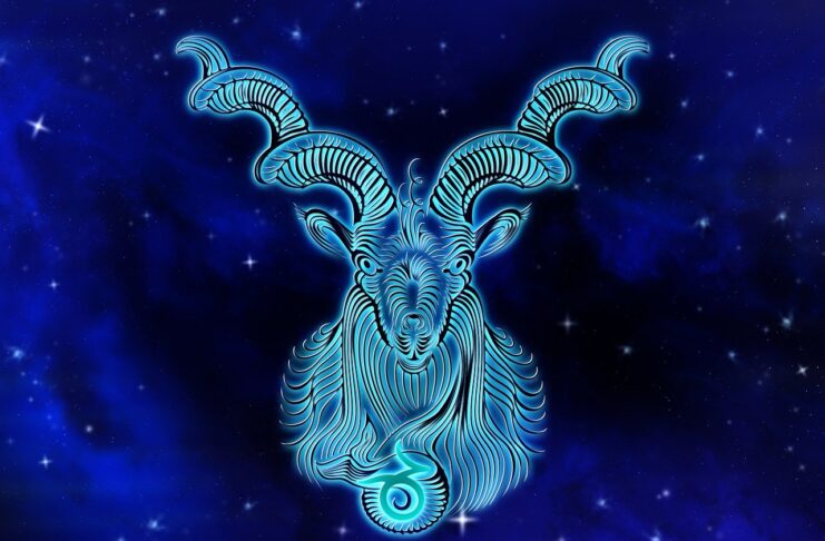 blue glowy capricorn