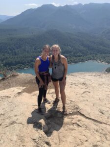 Two women on mountain 