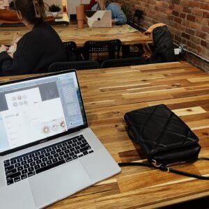 Laptop with work on it