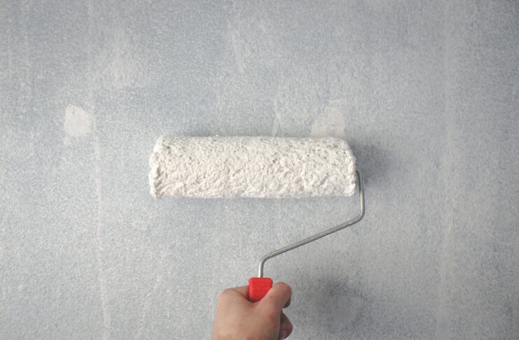 paint rolling on white paint